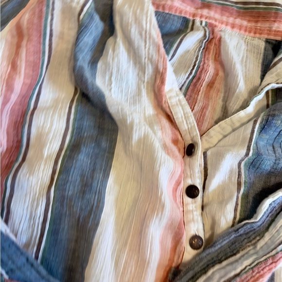 Sanctuary Multicolor Striped Button-Down Shirt Size Large - RTL $89 - Picture 6 of 8